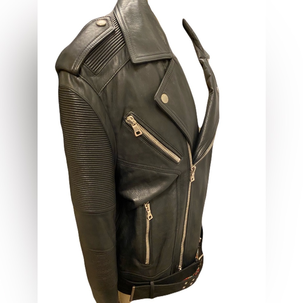 Balmain Double Zip Biker Jacket - image 5